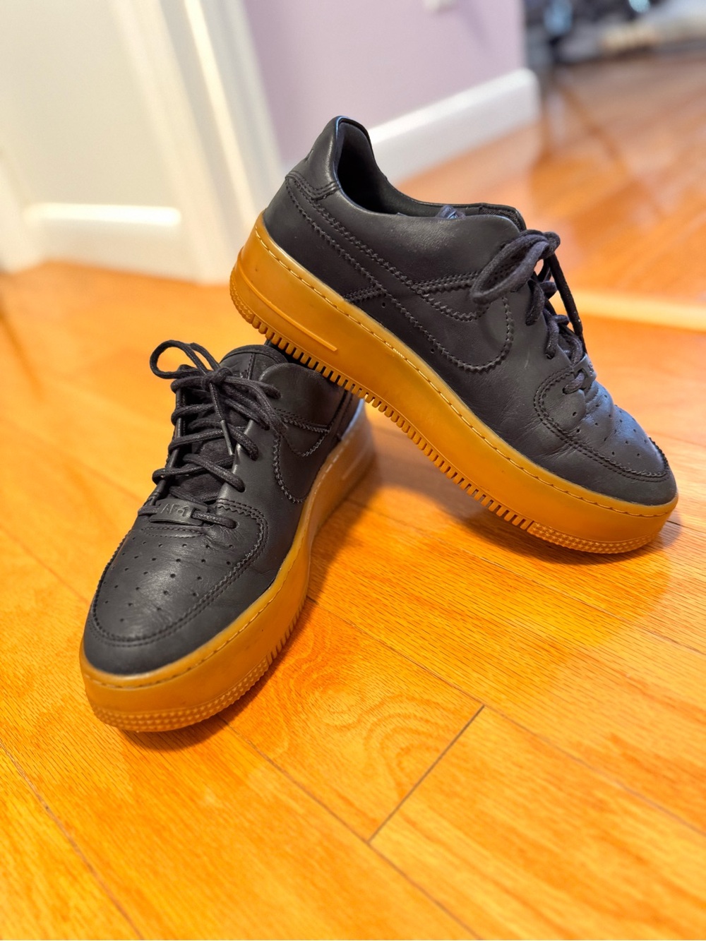 Nike Air- AF-1 Dark Blue Leather Sneakers